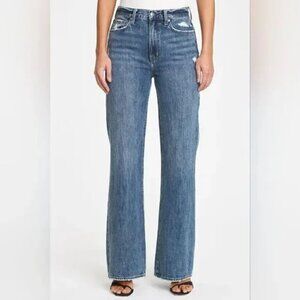 Pistola Stevie High Rise Wide Leg Flare Leg Distressed Jeans Size 28